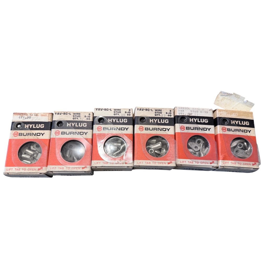 Burndy Hylug YAV-8C 8 AWG Copper Compression Terminals Lot 222